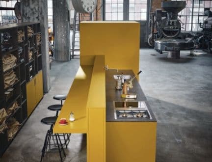 gelbe Küche industriellModern dunkel Arch